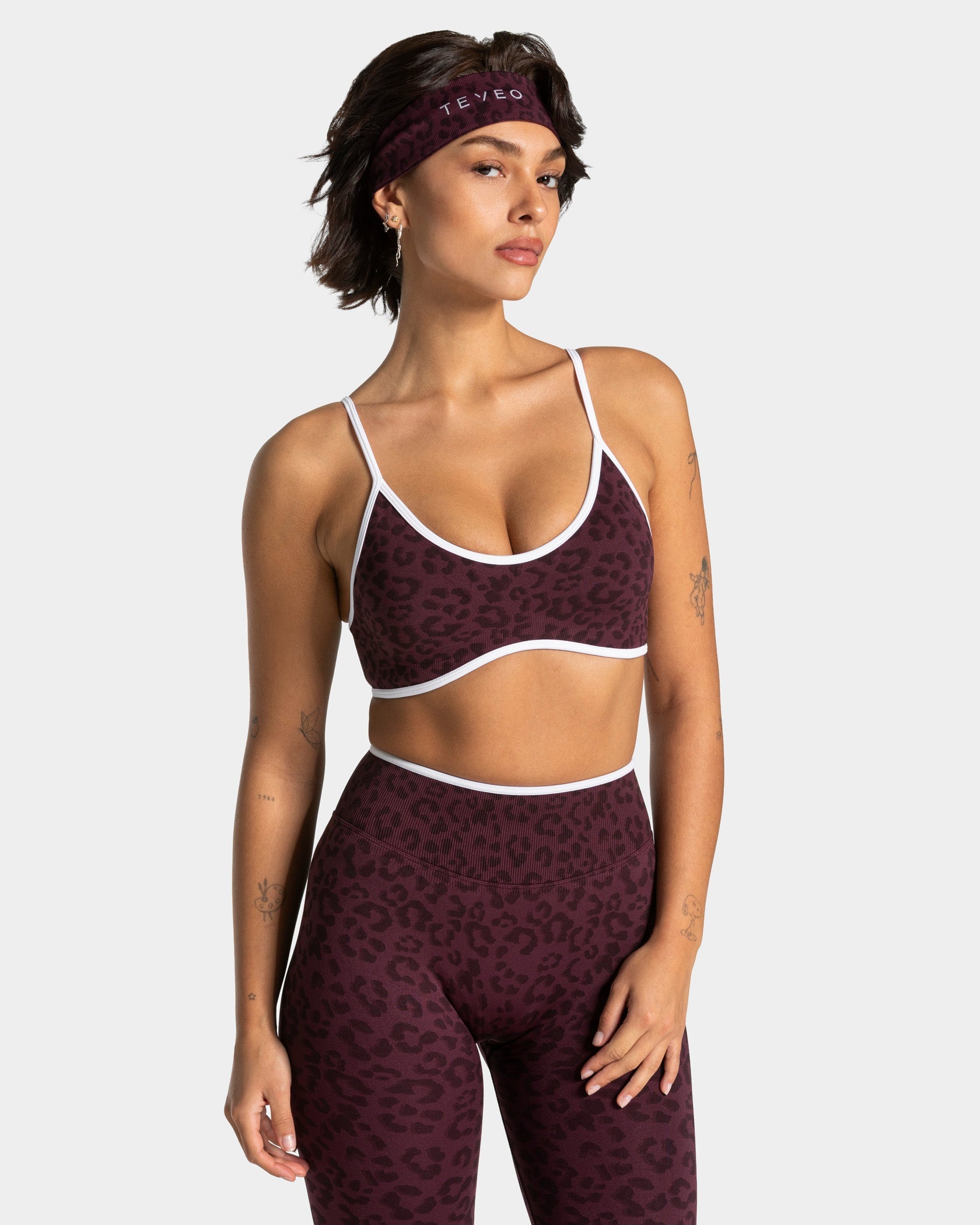 Bandeau Contrastline « léopard Merlot »