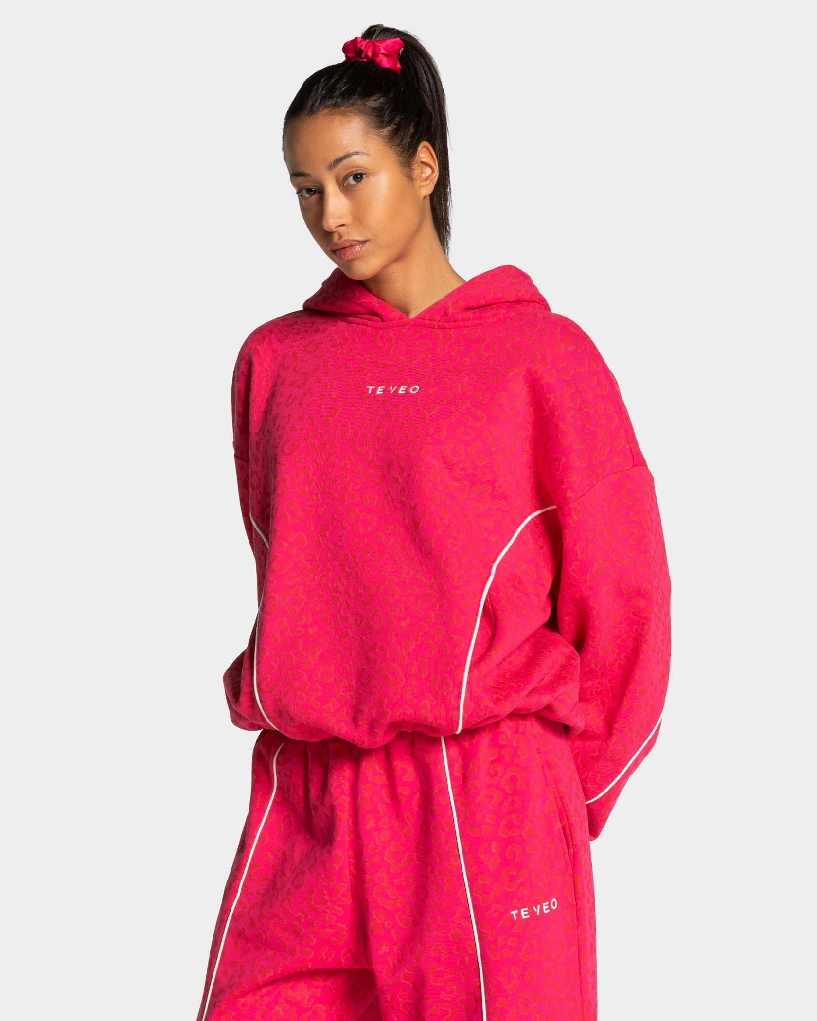 Sweat à capuche Contrastline « Léopard Berry »