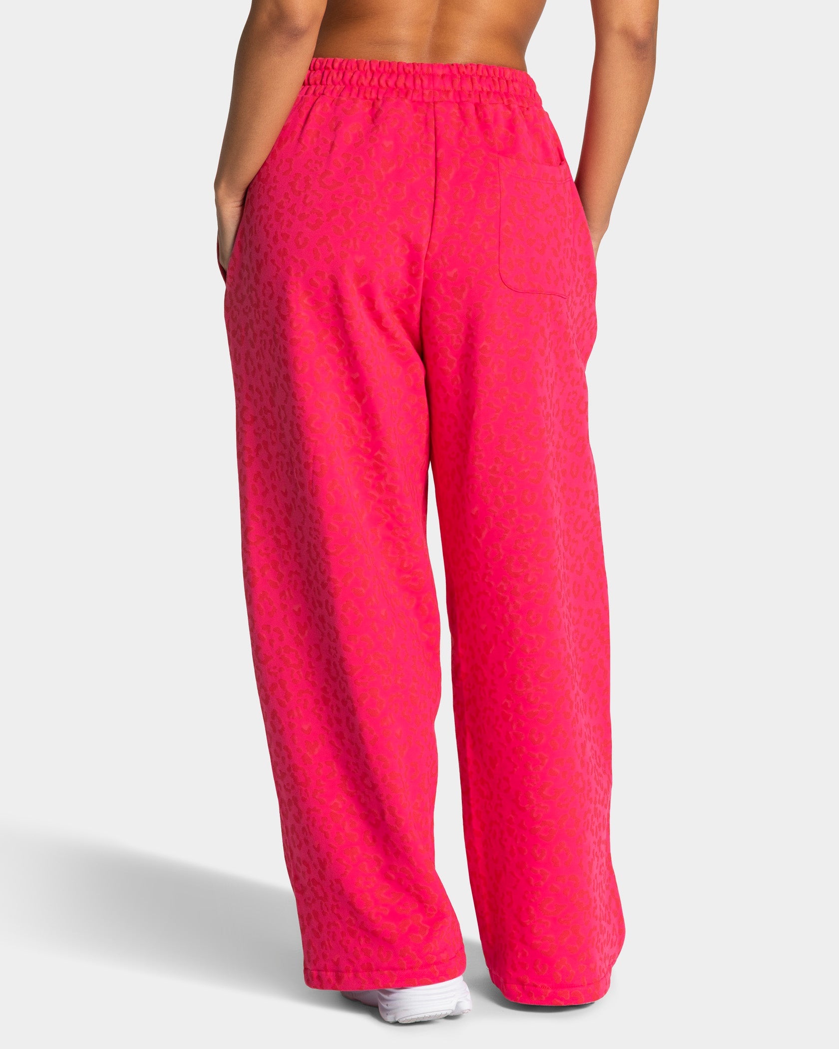 Pantalon de jogging Wide Leg Contrastline « Léopard Berry »