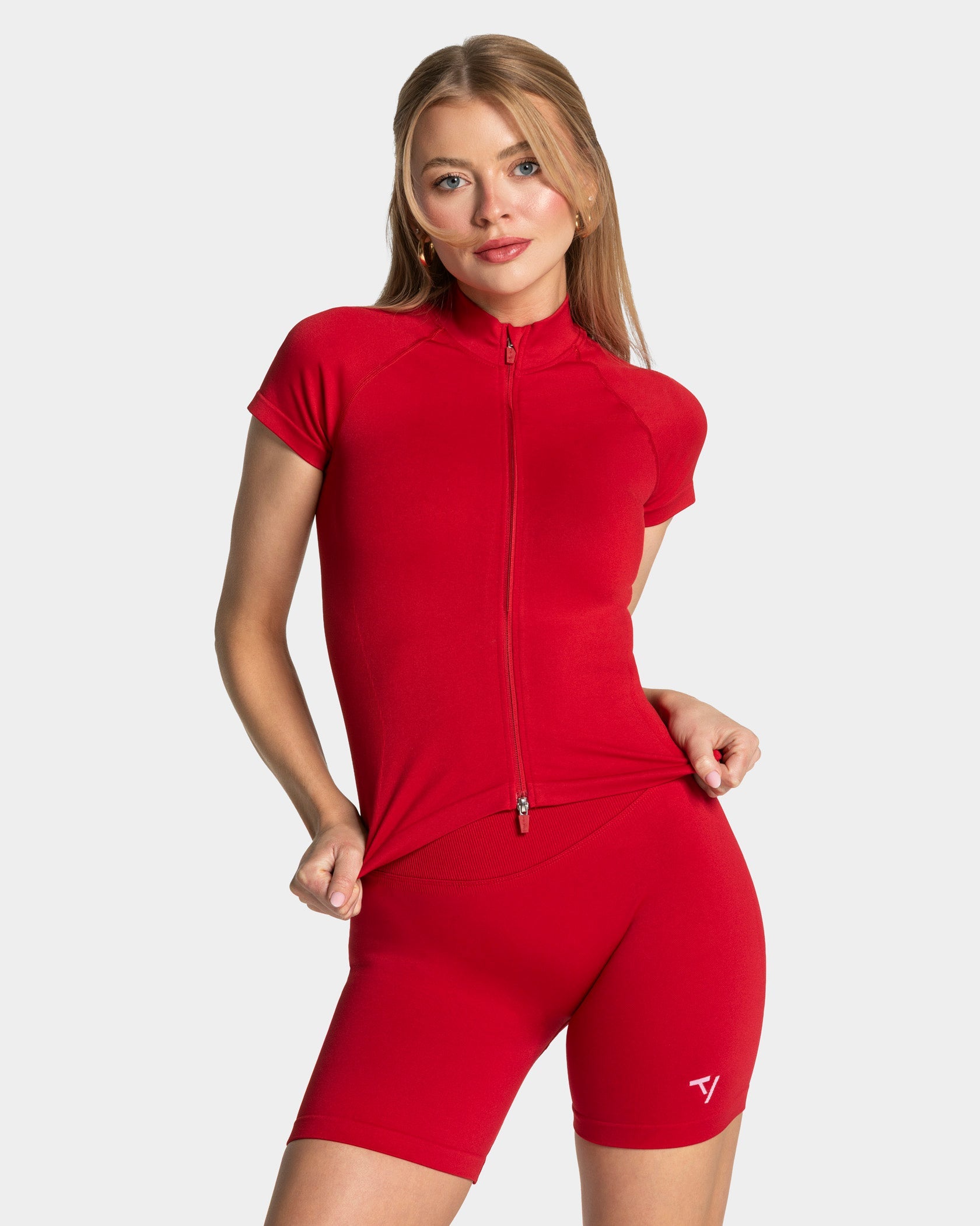 Haut à manches courtes zippé Lift "Chili"