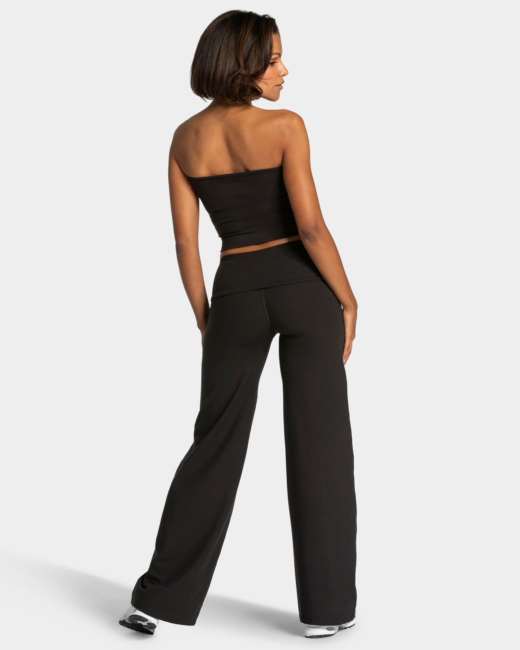 Pantalon à jambe droite Mellow Fold Over Regular « noir »