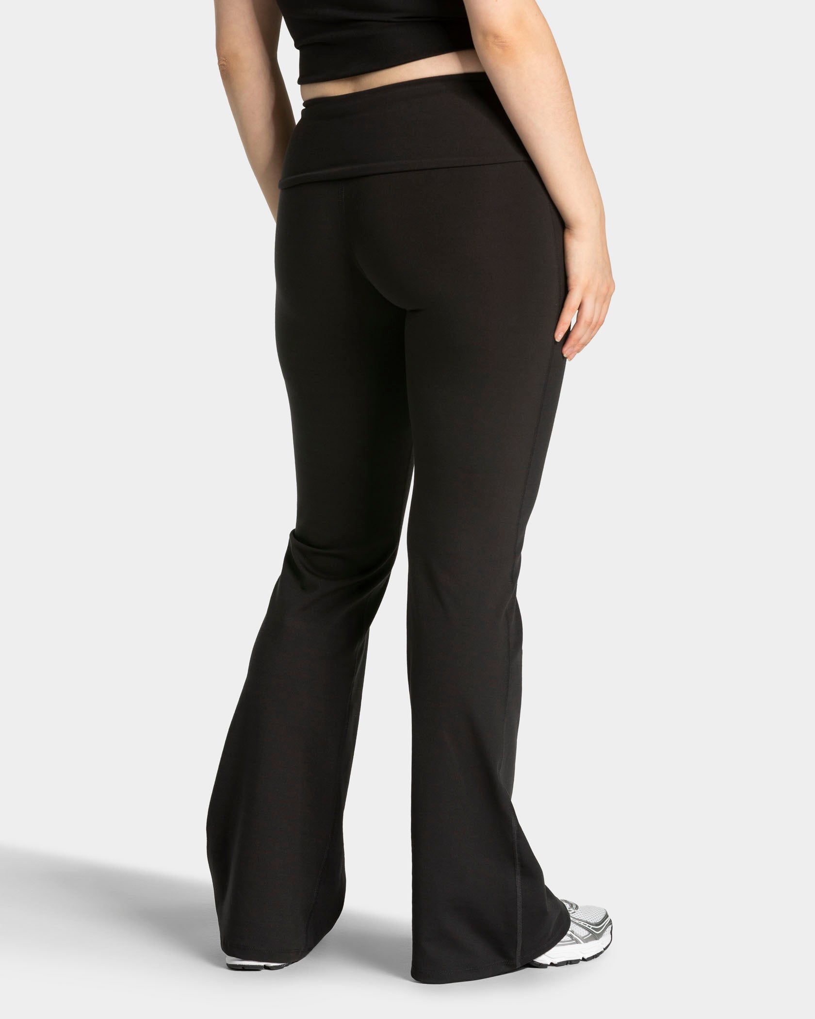 Legging évasé à coupe longue Mellow Fold Over « noir »