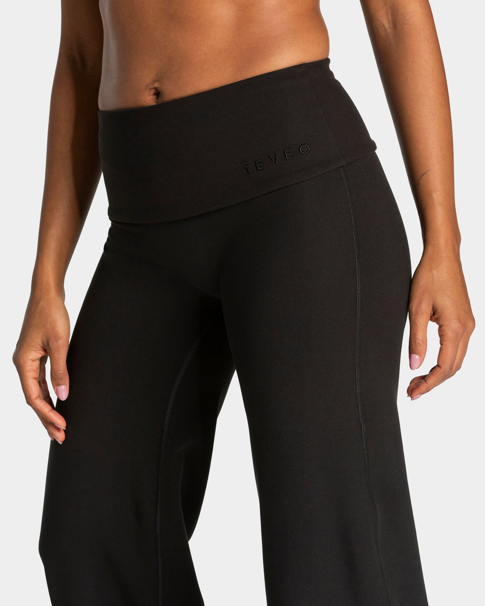 Pantalon à jambe droite Mellow Fold Over Regular « noir »